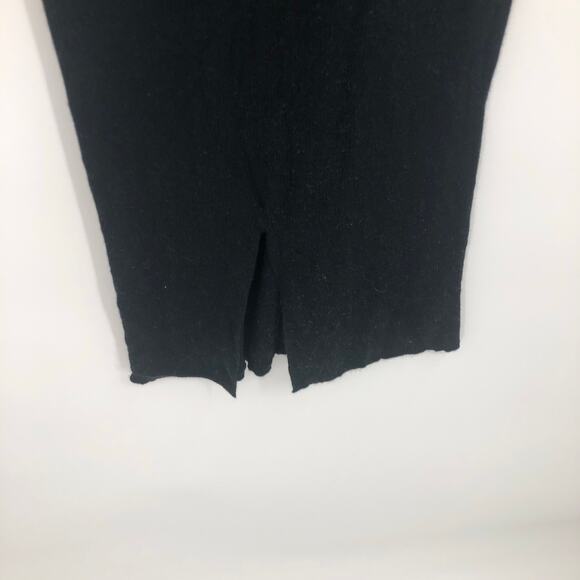 Jardin des Orangers Black Ribbed Maxi Dress Bodycon Ribbed Long Sleeve Knit Sz M - Picture 5 of 10